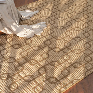 Capel Rugs Julian Eco-friendly Sisal Rug With Interlocking Square Pattern For Stylish Home Décor Solutions Sand 100% Natural Sisal 2210rs10001400650