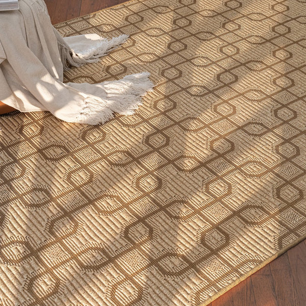 Capel Rugs Julian Eco-friendly Sisal Rug With Interlocking Square Pattern For Stylish Home Décor Solutions Sand 100% Natural Sisal 2210rs10001400650