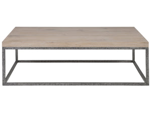 Lexington Artistica Home Foray Rectangular Cocktail Table - Distressed Barnyard Oak With Unique Iron Base For Modern Living Ebony Wood 2210-945