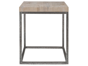 Lexington Artistica Home Foray Contemporary Rectangular End Table With Distressed Barnyard Oak Top And Iron Base Design Ebony Wood 2210-955