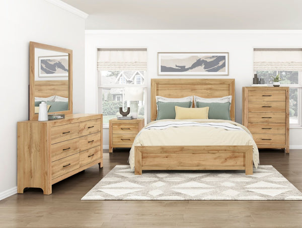 English Elm Rustic Six Drawer Wooden Dresser Natural Finish Bedroom Storage with Dovetail Joinery B011P456448