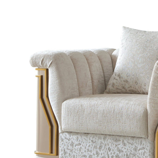 English Elm Antigua Glam Accent Chair with Bold Gold Trim and Plush Foam Seating for Modern Spaces B009P417490