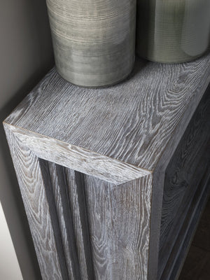 Lexington Artistica Home Accolade Console - Distressed Barnyard Oak With Unique Finishes & Architectural Design For Your Home Carbon Wood 2211-966