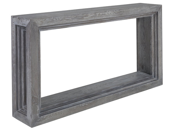 Lexington Artistica Home Accolade Console - Distressed Barnyard Oak With Unique Finishes & Architectural Design For Your Home Carbon Wood 2211-966