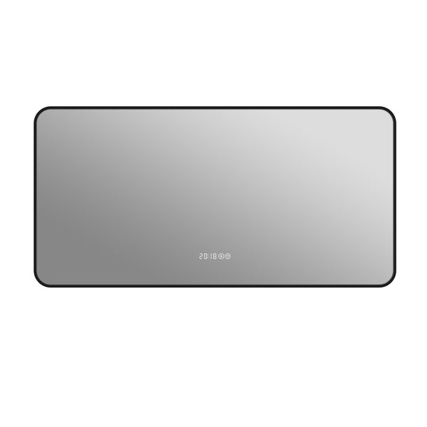 English Elm 48*24 Inch Black Frame Vanity Mirror With Tri-Color Led, Defogging, Smart Display & Safe Design W2709P380634