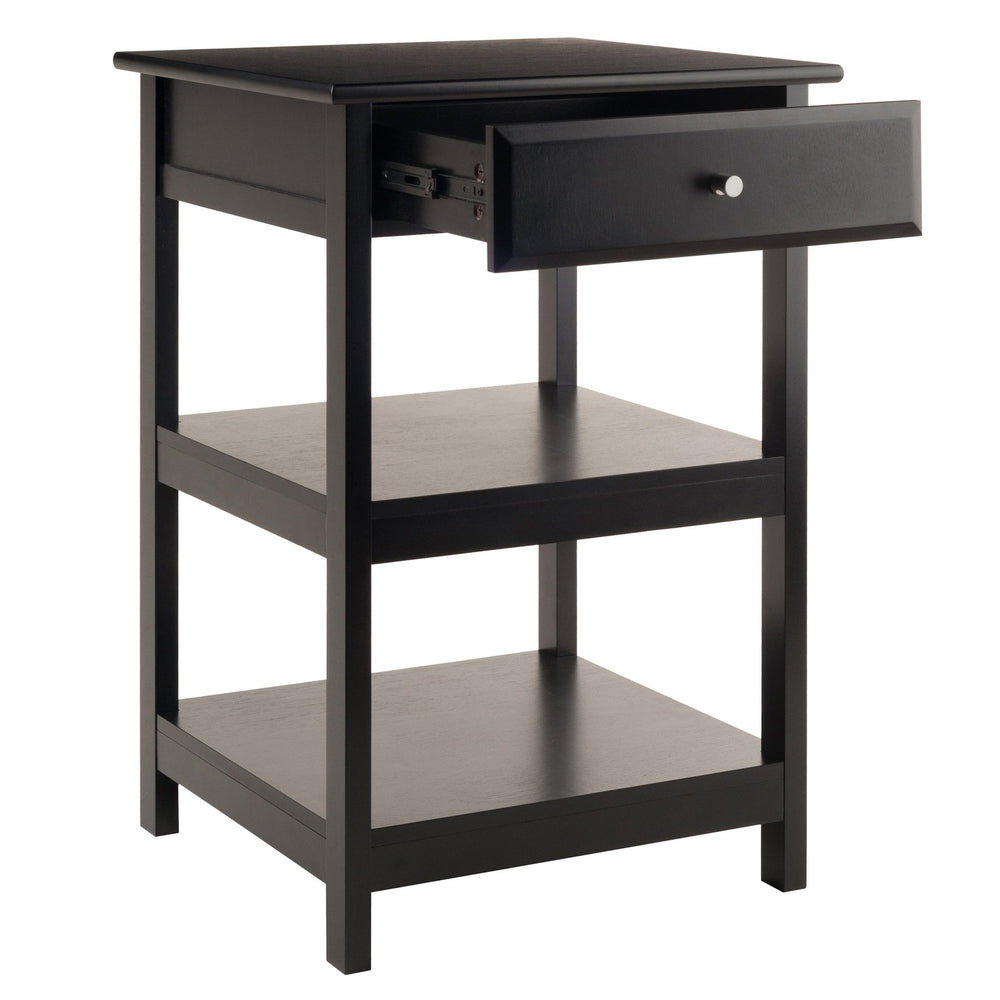 Winsome Wood Delta Versatile Home Office Printer Stand With Drawer & Open Shelves - Stylish Black Finish Black Composite Wood 22121-winsome-wood