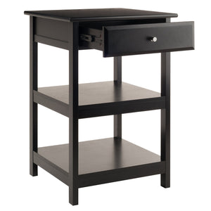 Winsome Wood Delta Versatile Home Office Printer Stand With Drawer & Open Shelves - Stylish Black Finish Black Composite Wood 22121-winsome-wood