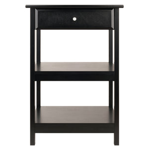 Winsome Wood Delta Versatile Home Office Printer Stand With Drawer & Open Shelves - Stylish Black Finish Black Composite Wood 22121-winsome-wood