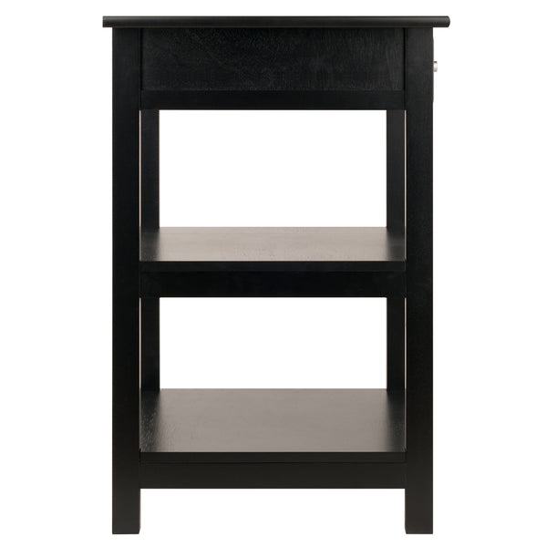 Winsome Wood Delta Versatile Home Office Printer Stand With Drawer & Open Shelves - Stylish Black Finish Black Composite Wood 22121-winsome-wood