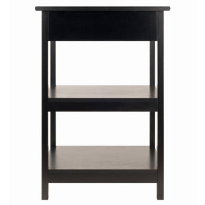 Winsome Wood Delta Versatile Home Office Printer Stand With Drawer & Open Shelves - Stylish Black Finish Black Composite Wood 22121-winsome-wood