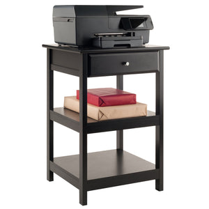 Winsome Wood Delta Versatile Home Office Printer Stand With Drawer & Open Shelves - Stylish Black Finish Black Composite Wood 22121-winsome-wood