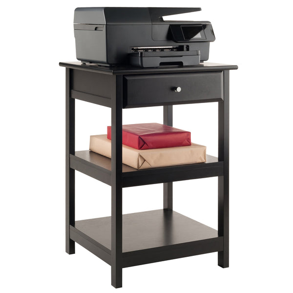 Winsome Wood Delta Versatile Home Office Printer Stand With Drawer & Open Shelves - Stylish Black Finish Black Composite Wood 22121-winsome-wood