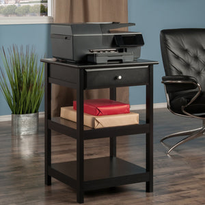 Winsome Wood Delta Versatile Home Office Printer Stand With Drawer & Open Shelves - Stylish Black Finish Black Composite Wood 22121-winsome-wood