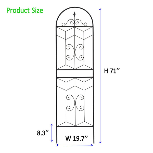 English Elm 4 Pack Powder-coated Metal Garden Trellis Panels Rustproof Climbing Plant Support Outdoor W1586P268018