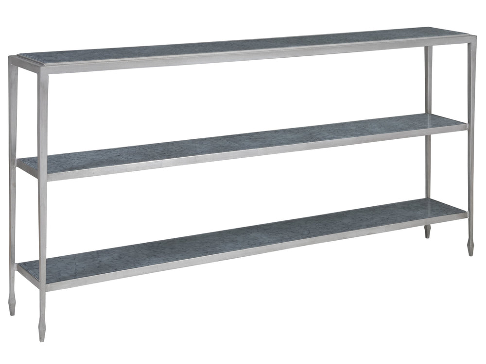 Lexington Artistica Home Sashay Console Table - Artistic Elegance With Unique Églomisé Glass Shelves For Home Décor Excellence Silver Foil Wood 2213-966c