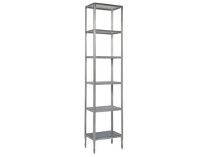 Lexington Artistica Home Sashay Slim Étagère - Elegant Iron Design With Tempered Glass Shelves For A Modern Home Aesthetic Silver Foil Wood 2213-990c