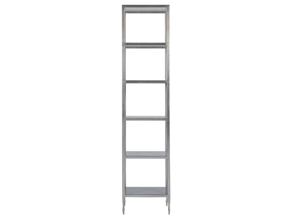 Lexington Artistica Home Sashay Slim Étagère - Elegant Iron Design With Tempered Glass Shelves For A Modern Home Aesthetic Silver Foil Wood 2213-990c