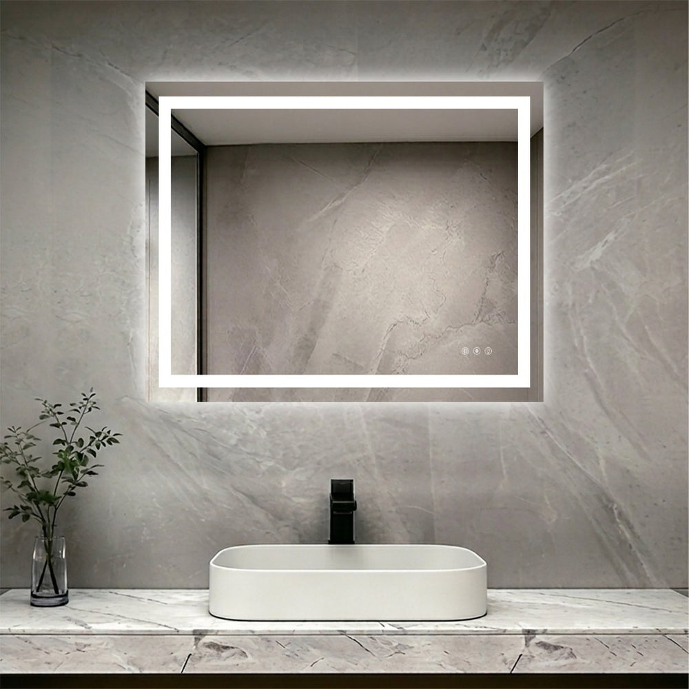 English Elm 40" X 32" Led Vanity Mirror Dual Front Back Lighting Dimmable Anti-fog Bathroom W1920P493138