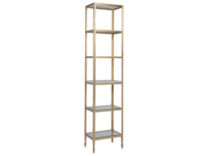 Lexington Artistica Home Sashay Slim Étagère - Elegant Iron Design With Tempered Glass Shelves For A Modern Home Aesthetic Gold Wood 2214-990