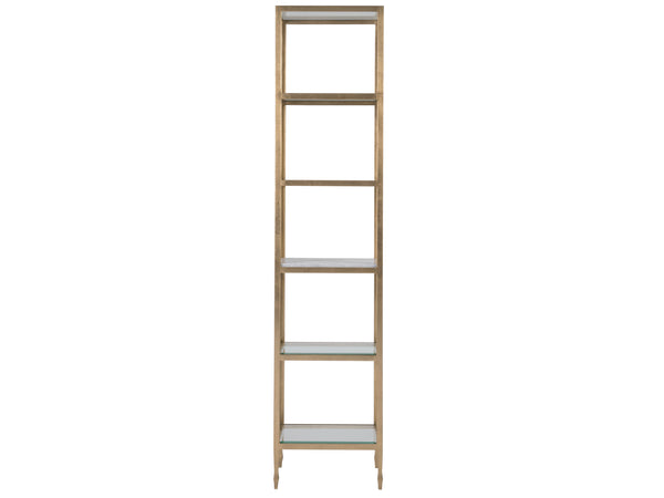 Lexington Artistica Home Sashay Slim Étagère - Elegant Iron Design With Tempered Glass Shelves For A Modern Home Aesthetic Gold Wood 2214-990