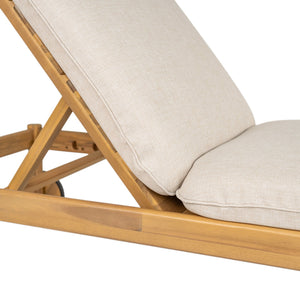 English Elm Christopher Knight Home® - Riviera Acacia Wood Chaise Lounges Set of 2 with Wheels – Beige Light Teak, Polished Edges, Stable Cylindrical Feet for Garden Comfort and Safety N775P287338T