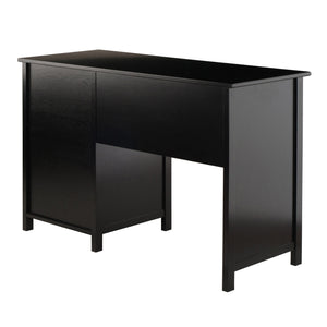 Winsome Wood Delta Modern Writing Desk With Soft-close Drawers – Stylish Black Office Furniture For Home Spaces Black Composite Wood 22147-winsome-wood