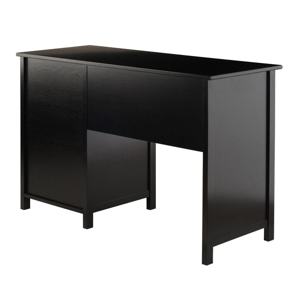 Winsome Wood Delta Modern Writing Desk With Soft-close Drawers – Stylish Black Office Furniture For Home Spaces Black Composite Wood 22147-winsome-wood