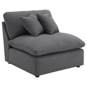 English Elm Charcoal Six Piece Modular Sectional with Feather Blend Cushions for Spacious Living Rooms B062S01831