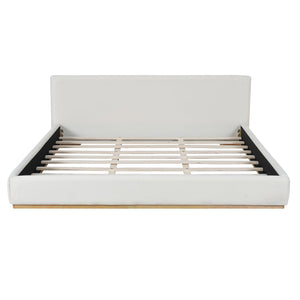 English Elm Christopher Knight Home® - Elegant Upholstered Bed For King Size, Solid Wood Frame, Soft Fabric, Modern Design, Easy Maintenance N769P293472A