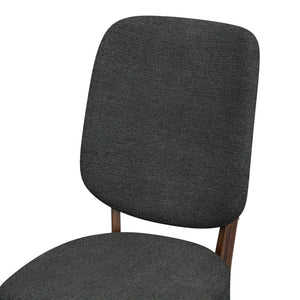 English Elm Dellers Mid-century Upholstered Dining Chair Set Walnut Tapered Legs Foam Cushion Gray B127P495101