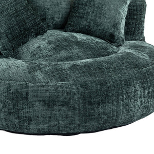 English Elm Lazy Sofa Oversized Ergonomic Bean Bag Lounger with High Wrap Back, Plush Chenille Foam Comfort for Living Room, Bedroom, Office Emerald W395P252054