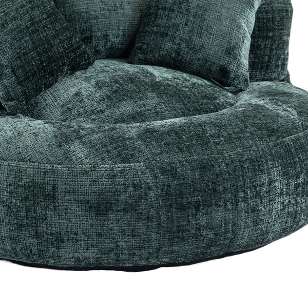 English Elm Lazy Sofa Oversized Ergonomic Bean Bag Lounger with High Wrap Back, Plush Chenille Foam Comfort for Living Room, Bedroom, Office Emerald W395P252054