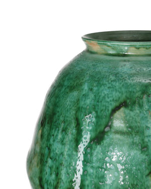 Currey & Company Marrakesh Green Vase – Artisanal Hand-thrown Porcelain Urn With Unique Drips For Bold Home Decor Green Porcelain 1200-1006-currey-company