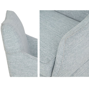 JLA Home Martha Stewart - Upholstered Dining Arm Chair with Skirted Base and Hidden Casters, Plush Cushioning & Durable Build Light Blue MT108-0182