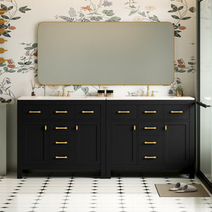 English Elm 72'' Modern Bathroom Vanity Set With Durable Ceramic Sink, Solid Wood Frame, Ample Storage & Style N710SS00011B