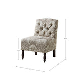 Madison Park Lola Transitional Tufted Armless Chair FPF18-0495 Taupe