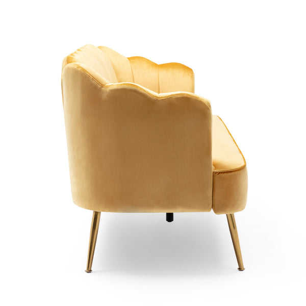 English Elm Christopher Knight Home® - 3 Seater Sofa - Luxurious Honey Velvet Upholstery With Gold Legs, Modern Glam Design For Any Space 70395.00A_70395.00B