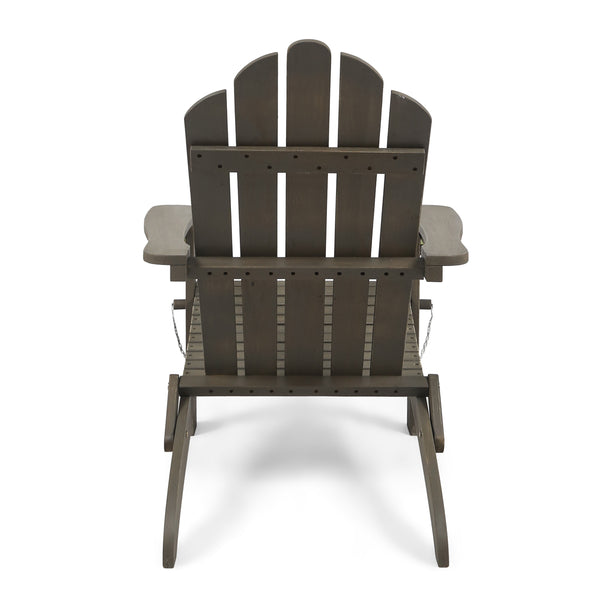 English Elm Christopher Knight Home® - HOLLYWOOD Acacia Wood Foldable Adirondack Chair for Patio & Poolside — Weather-Resistant, Classic Comfort Grey 39.25 L x 24.5 W x 7.75 H 62399.00GRY