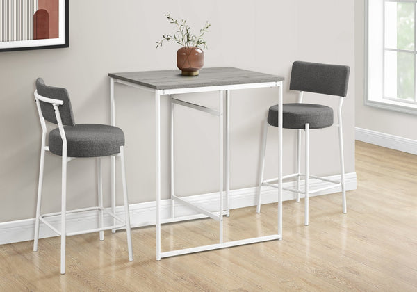 English Elm Dining 32" Counter Height Rectangular Table with Easy-Clean Laminate Top and Slim Metal Legs for Compact Spaces Grey 38 L x 34 W x 5 H B2710P287003