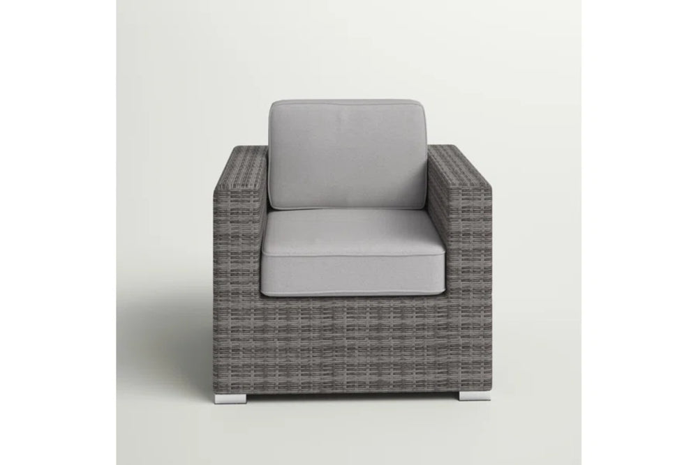 English Elm Minnesota Outdoor Hdpe Wicker Club Chair with Foam Cushions for Patio or Poolside B120P233837