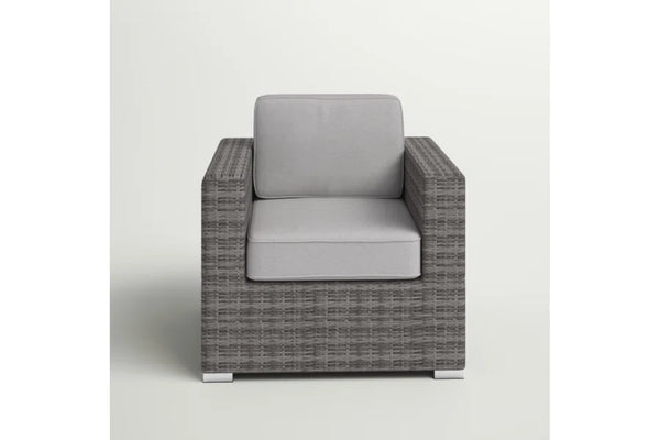 English Elm Minnesota Outdoor Hdpe Wicker Club Chair with Foam Cushions for Patio or Poolside B120P233837