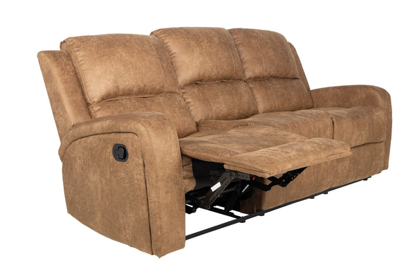 English Elm Recliner Loveseat Manual Motion Two-Seater with Horizontal & Vertical Tufting, Tight Square Arms, Side Handle Recline Comfort Chestnut 80 L x 30 W x 26 H B089P240530
