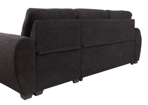 English Elm Vera95"w Teddy Fleece Sleeper Sectional with Reversible Storage Chaise for Living Room B2749S00230