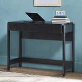 Holmes Modern Lift Top Standing Desk with Reeded Drawer Black WEHOL42OS2BL0 Walker Edison