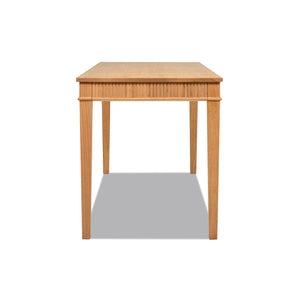 English Elm Jennifer Taylor Home - Dumont Modern Farmhouse Writing Desk with Fluted Sides, 1 Drawer, Natural Blonde Rubberwood Finish B2719P245962