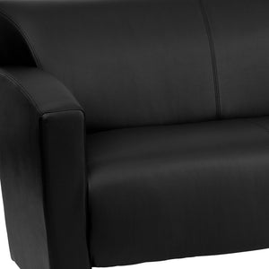 English Elm HERCULES Majesty Series LeatherSoft Loveseat – Stylish Comfort for Offices and Upscale Spaces Black 222-2-BK-GG
