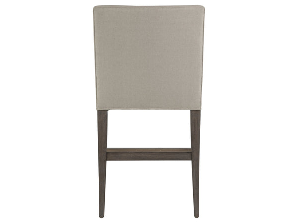 Lexington Artistica Home Madox Upholstered Counter Stool - Elegant Mahogany Design With Soft Linen Blend Fabric Finish Antico Wood 2220-895-39-01