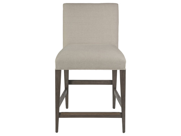 Lexington Artistica Home Madox Upholstered Counter Stool - Elegant Mahogany Design With Soft Linen Blend Fabric Finish Antico Wood 2220-895-39-01