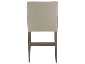 Lexington Artistica Home Madox Upholstered Counter Stool - Elegant Mahogany Design With Soft Linen Blend Fabric Finish Grigio Wood 2220-895-41-01