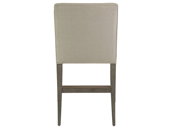 Lexington Artistica Home Madox Upholstered Counter Stool - Elegant Mahogany Design With Soft Linen Blend Fabric Finish Grigio Wood 2220-895-41-01